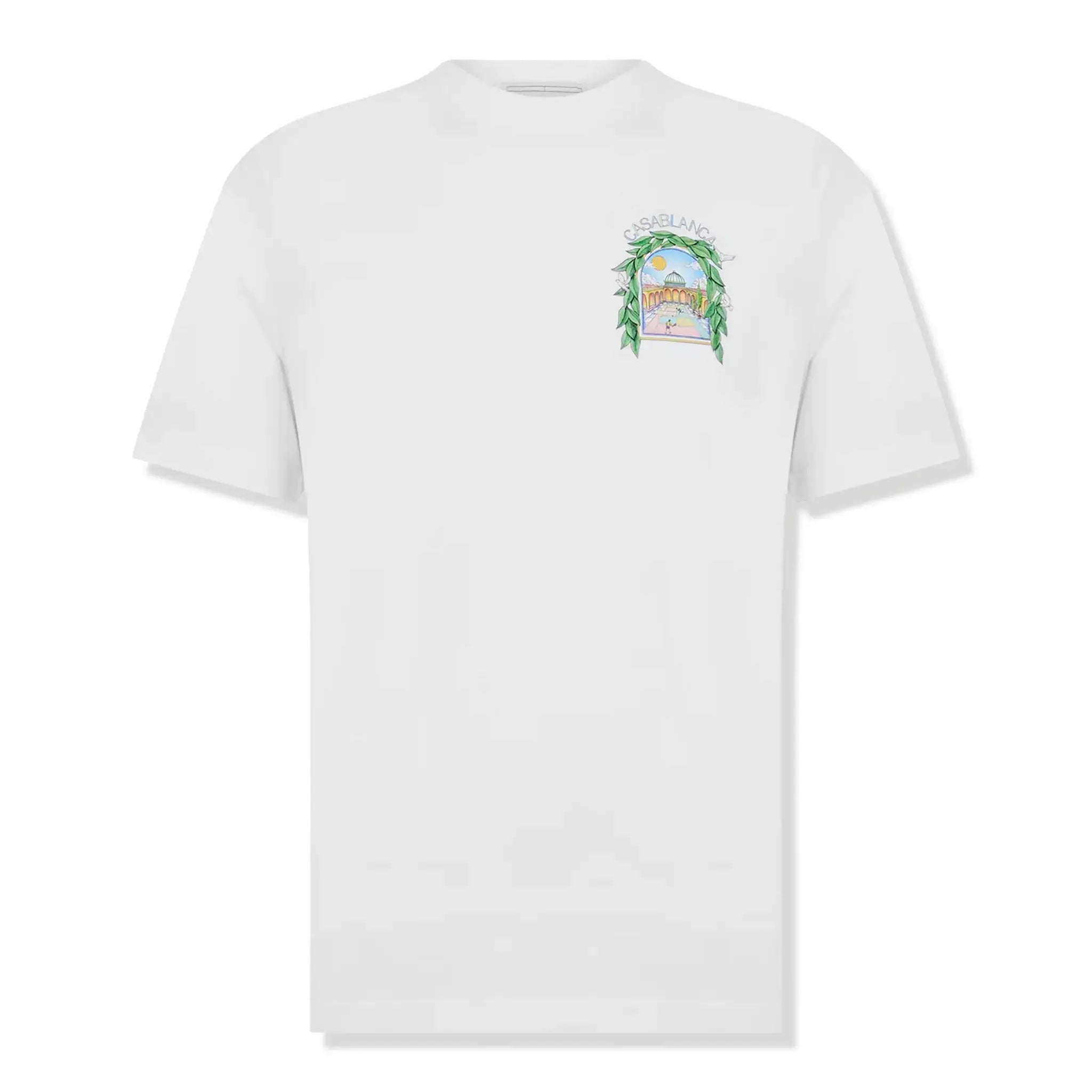 Front view of Casablanca Casa Larche Tennis White T Shirt